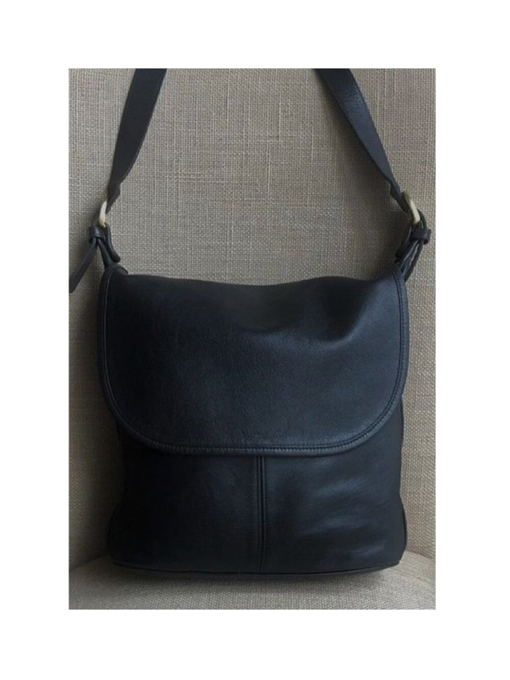 Vintage Coach Whitney Saddle Bag Shoulder Bag Black Leather Handbag 4115